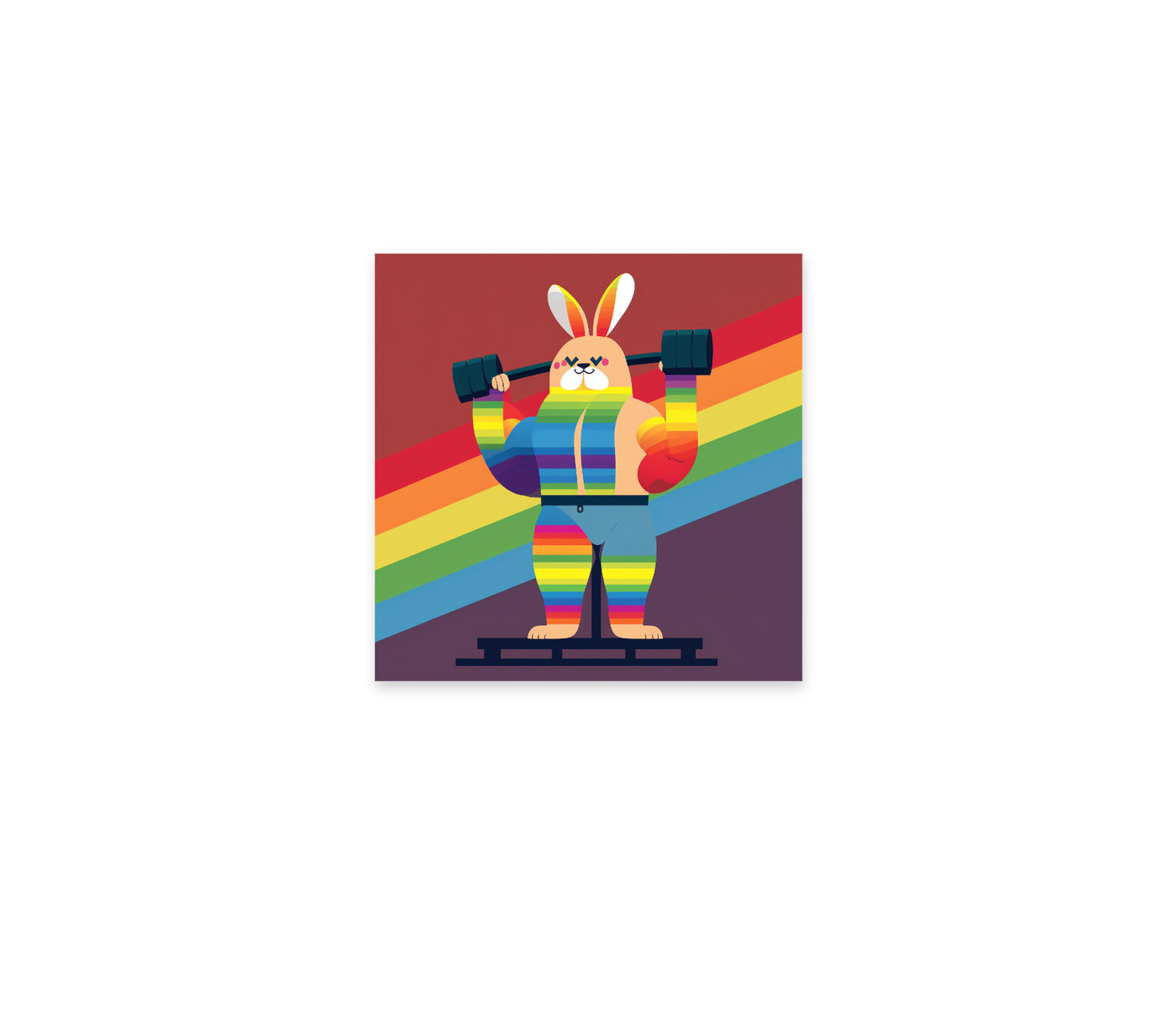 Gym Bunny 8x8"